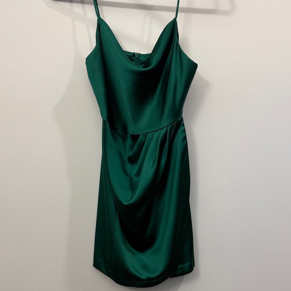 Zara Emerald Green Satin Dress